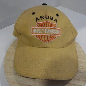 Harley-Davidson Motorcyles Canvas Hat from Aruba  Size 58CM  Hook & Loop closure